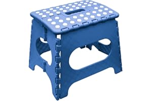 ADMOS Super Strong Folding Steps Stool - 11" Sturdy Enough to Hold 300 Lb - Lightweight Foldable Step up Stool for Adults and Kids Opens with one Flip for Kitchen, Living Room, Bathroom etc.(Blue)
