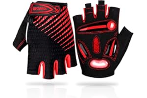 LUROON Cycling Gloves Half Finger Gel Padded Bike Gloves Anti-Slip Shock-absorbing Hand Protect Fingerless Summer Bicycle Short Gloves for Mens & Women