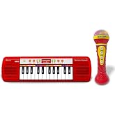 Bontempi Elektronik Karaoke Seti, 24 Tuşlu Işıklı Org ve Mikrofon, M&uuml;zik Eğitim Seti, 3+ Yaş (Kırmızı)