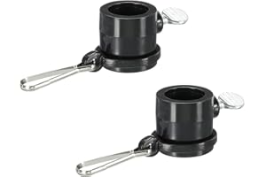 sourcing map Flag Pole Rings Mounting Clips Rotating Adjustable Fasteners 19mm x 27mm Black Pack of 2