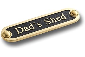 The Metal Foundry Dad's Shed Metal Door Sign. Traditional Style Home Decor Accessories Door Or Wall Brass Plaque. Handmade In England.