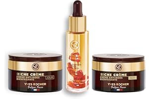 UPDATECLASSIC Yves Rocher RICHE CRÈME Pflege-Set, Gesichtspflege-Set für Frauen mit reifer Haut, mit Tages- & Nachtpflege und Schönheitselixier, Beauty Geschenkidee für Frauen