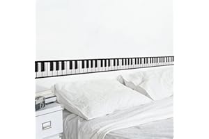 FUNLIFE Adesivi per bordo carta da parati, bordo geometria adesiva adesiva per decorazione fai da te, 10 x 200 cm, pianoforte
