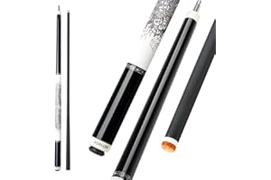 ‎KONLLEN KONLLEN Kohlefaser-Pool-Queue, handgefertigter Inlay-Queue (Inlay-Ring, Carbon-Technologie, Billard-Queue mit geringer Durchbiegung, Ebenholz-Hintern, 12,5 mm, 147 cm)