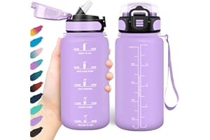 HoneyHolly Borraccia 500Ml, Senza BPA & A Prova di Perdita, Borraccia con Cannuccia, Reutilizables, Scuola Elementare, Cantimplora Motivazionale per Scuola, Palestra, Ufficio, Running