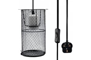 PetFizz Reptile Ceramic Lamp Holder Guard, Anti-hot Cage for Heat Lamp Bulb, UVA UVB Bulb, Basking Light, Ceramic Lamp Holder for Reptile, Bird, Tortoise, Lizard, Bearded Dragon