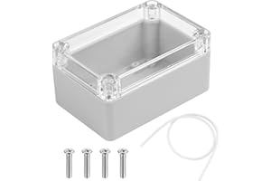 SZSLMY ABS Plastik Elektronische Gehäuse Box, Wasserdichte IP65 Leergehäuse Kunststoff Gehäuse mit Klar Deckel, Industriegehäuse, Abzweigdose Anschlussdose Verteilerdose Anschlusskasten, 100 x 68 x 50 mm