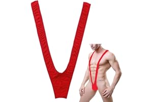 VemeFufu Tanga Borat Mankini para Hombre Sexy String Bañador para Navidad Halloween Papá Noel