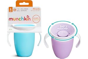 Munchkin Miracle 360 träningsmugg, lila/blå, 207 ml (7 oz), 2-pack