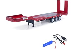 wheelfun 3-Axis Plastic Semitrailer Flatbed 1502 for 1/18 Radio Controlled Tractor HUINA 1501 RC Truck Model Building Model Upgrade Parts