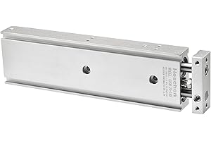 Heschen Dual Aluminum Air Cylinder CXSM 20-150 Guide Rod Plate Double Rod Guided Pneumatic Slide Bearing Cushioned 20mm Bore 150mm Stroke Double Acting