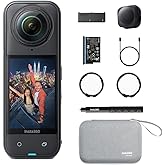 Insta360 X5 Essentials Bundle-8K Su Ge&ccedil;irmez 360 Aksiyon Kamerası|Paket Selfie &Ccedil;ubuğu, Ekstra Pil, Yardımcı Hızlı Şarj Kılıfı