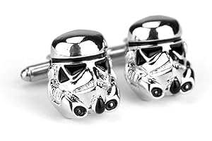 PIMP MY SHOES Men's Star Wars Storm Trooper Clone Trooper Silver & Black Cuff links