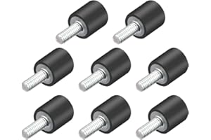 UXCELL sourcing map M4 Thread Rubber Mounts,Vibration Isolators,Cylindrical Shock Absorber with Studs 10mm x 10mm 8pcs