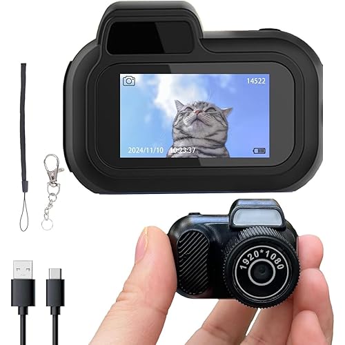Msiud Mini Digital 128 GB Camera, Spot Shooting, Compact, Small, LCD Display, Card, Monorreflexes, Portable Video Recorder, Operation, Keychain, Memory, Photography, Vlogging,
