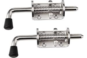 LGEGE Federriegel – 2 Stück Federbelasteter Riegel robuster Edelstahl schneller Verriegelungsbolzen für Tür, Schuppentor oder Heckklappe, Anhänger, Garage