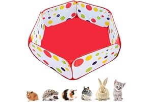 Amakunft Portable Small Animals Playpen, Outdoor/Indoor Pop Open Pet Exercise Fence, Guinea Pig Accessories Metal Wire Yard Fence C&C Cage Tent for Rabbits, Hamster, Chinchillas and Hedgehogs…