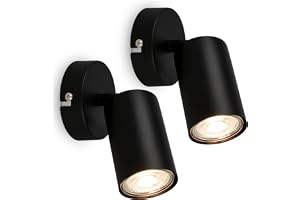 BRILONER - Set med 2 svängbara vägglampor, GU10-uttag, max. 9 W, vägglampa, sovrum, vägglampa, vägglampa, vägglampor, 8 x 15