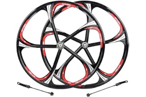 JTYX 26 Pouces Jante VTT en Alliage De Magnésium Roue 6 Rayons Cassette V-Brakes/Jante Frein Jantes De Vélo De Montagne Jantes De Vélo Roue Arrière Roue Avant Libération