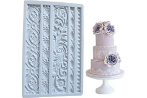 Yuemuop Relief Barock, Silikon, Fondantform, Silikonform, gestrickt, europäisch, Rahmen, Dekoration, Werkzeuge, zum Backen, Basteln, Dekoration, aus Polymer-Ton, Seife, Cupcake