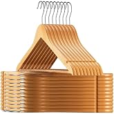 Orret Home 6 Adet Ahşap Elbise Askısı,Etek,Pantolon,Elbise,G&ouml;mlek İ&ccedil;in Dolap İ&ccedil;i Tahta Askı,Gardrop Askısı (6)