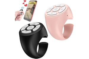 AIMISITE Scrolling Ring, 2 Pack Tik-Tok Fingertip Wireless Bluetooth Remote Control Finger Scroller for iOS & Androids Tablet Phone Camera Controller Bluetooth Page Turner for Clicker Control Volume