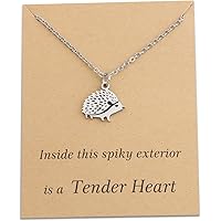 Collana con ciondolo a forma di riccio in argento sterling: ciondolo a forma di animale realistico - Italia
