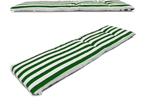 VIGIVISION Cojín para Tumbona Medidas 180 x 55x 5cm Colchón Tumbona Acolchada.Raya Verde.