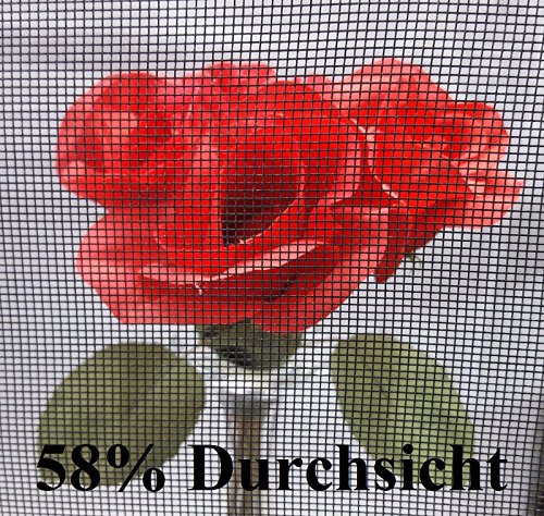 2,49€/m² Fliegennetz Fliegengitter Meterware Netz als Ersatzteil Zubehör – Fiberglas Plissee Gaze Gewebe Draht Insektenschutz u. Fliegenfenster als Rolle Schwarz Grau Petscreen für Katze Hund Reißfest Insektenschutznetz - 3
