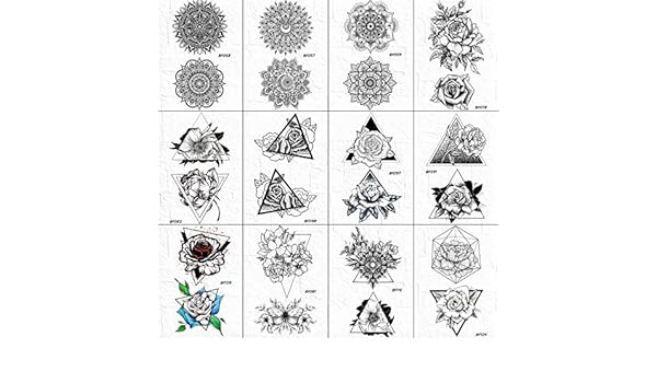 Mandala Fleur Tatouages Temporaire Femmes Géométrique Lotus