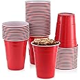 Selibration Plastic Reusable Bright Red Colour Cup Set for Occasional Party, Strong Reusable Glass, Leakproof Recylable, Great for Water Juices Milk & More Party & Event Supplies (Set of 50pcs)