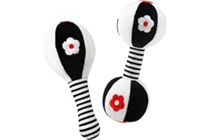 Ballery Zabawka Grzechotka dla Niemowląt, 2 Sztuki Sensorycznych Zabaw, Grzechotki i Pierścienie, Noworodek, Montessori, 0-12 Miesięcy