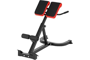 ‎SPORTNOW SPORTNOW Hyperextension Rückentrainer, Höhenverstellbar Bauchtrainer mit Beinfixierung, Haltegriffen, Römische Bank, Multifunktionales Workout Bench bis 120 kg, Rückenstrecker für Zuhause, Fitness