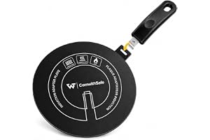 ComwithSafe Induktionsadapter 20 cm - avtagbart isolerande handtag - ändrar INTE färg efter användning - Värmediffusorplatta