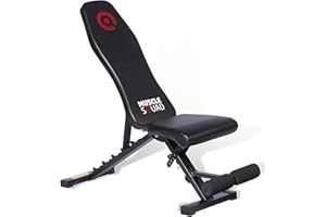 MuscleSquad Adjustable Utility Dumbbell Bench | Multi-Position Folding Weights Bench (Folds Flat) | No Tool Assembly Gym Bench