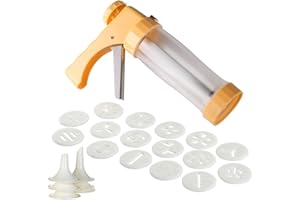 LAEMALLS Presse per Biscotti, Cookies Maker Siringa per Dolci Glassa Che Decora Gun Set, Multifunzionale Mold con 16 Dischi e 6 Punte per Decorazione Torta, Biscotti Fatti in Casa, Dolci, Patisserie#2