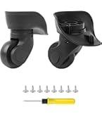Roues De Rechange Pour Valise - Paire De Roues Pivotantes Universelles, Dimensions 48x18 Mm, PVC