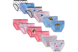 Yintry Niñas Bragas De Algodón Ropa Interior de Calzoncillos cómodos para niños (Paquete de 12)