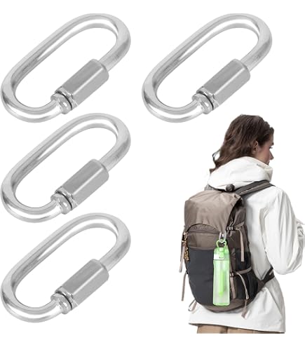 304 Stainless Steel Links MECCANIXITY M5 Stainless Steel Quick Links - 3.54 Inch Chain Connectors For Hammock Camping Outdoor (Pack Of 2) D-shape