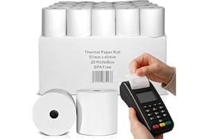 RAP GLOVES 57x40mm Thermal Paper Rolls – Premium BPA-Free Receipts, 20 Rolls Case Pack Till Rolls Set, Long-Lasting POS Printer Paper, Compatible with POS Thermal Printers, Pack of 20 Rolls Case.