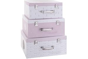 ATMOSPHERA CREATEUR D'INTERIEUR Set di 3 bauli Rosa per Bambini L30 33 36cm