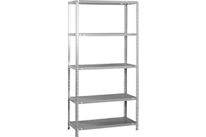 SIMON RACK SimonRack Étagère de Rangement et 5 Niveaux, 75 kg Capacité de Charge et Point de Flexion, 2000x1000x300 mm, Métal, Étagère Garage, Gris - Advantage