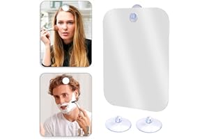 YSFVNP 2Pcs Shower Mirror Set, Magnetic Mirror for Locker, Portable Acrylic Mist Free Bathroom Shaving Mirror Removable Suction Cup Hook Bathroom Wall Mounted Travel Shaving Makeup Camping Gym Ideal Choice