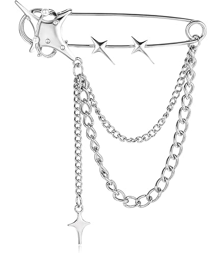 Spilla Da Uomo Con Cristallo Rosa E Catena Con Nappa – Accessorio Per Abito E Camicia - 2