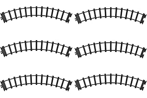 Hot Bee 6 Pcs Train Tracks Accessories Curved Train Track Railroad Building Toy Railway Rail for Hot Bee Train Set, (Size：6cm)