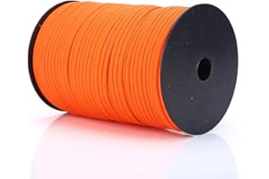 Bnineteenteam 550 Reflective Paracord, 100m/328.1ft Tear-Resistant Parachute Cord, 4mm Type 550, 9 Strand, Orange, Camping & Outdoor Use