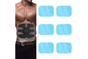 iLoxin Muscle Trainer ABS Toner, Replacement Gel Sheet, Abs Stimulator Pads, High-Efficiency Hydrogel Pads for EMS Fitness (Pack of 6)