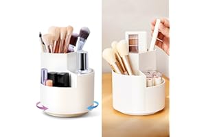 DOUBLECARE Organizer na pędzle do makijażu z pokrywką, pyłoszczelny organizer, przezroczysty