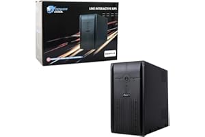 Powercool 1000VA Smart UPS Battery Backup – 600W Line-Interactive Uninterruptible Power Supply with AVR, RJ45 Surge Protection, 3× UK Outlets, 3× IEC, Generator Compatible | 12V 7Ah Battery