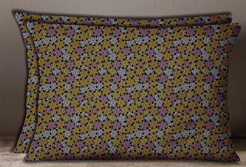 S4Sassy 1 Pair Purple Tribal Print Home Decorative Cotton Poplin Rectangle Pillow Sham-12 x 18 Inches